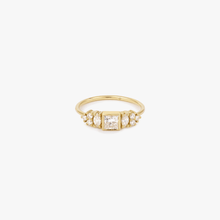 Load image into Gallery viewer, Ginger bague 2 diamant or jaune, diamants blancs, face