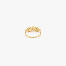Load image into Gallery viewer, Nymphéa bague 3 diamant or jaune, diamants blancs, dos