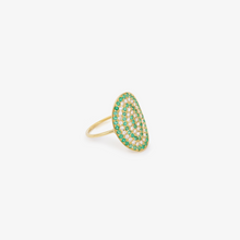 Load image into Gallery viewer, Bague Ani 1 Anis en or 18k avec émeraudes et diamants blancs profil