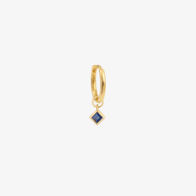 Load image into Gallery viewer, Mini boucle d'oreilles piercing saphir bleu foncé Or 18 carats Sophie d'Agon face