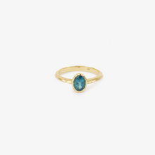 Load image into Gallery viewer, Solitaire Le Grand Bleu, or jaune 18 carats, tourmaline, face