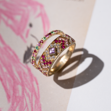 Load image into Gallery viewer, Combo Love Ani Sakura diamants salt and pepper, emeraude, saphir rose, rubis
