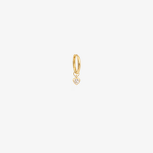 Load image into Gallery viewer, mini boucle d'oreilles or jaune diamant face fermée