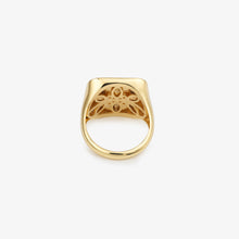 Load image into Gallery viewer, Bague Rita 3 rose or jaune, émail, saphirs, rubis et diamants dos