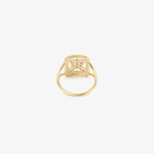 Load image into Gallery viewer, Rita bague 4 Pivoine, tsavorites, saphirs roses, diamants blancs dos