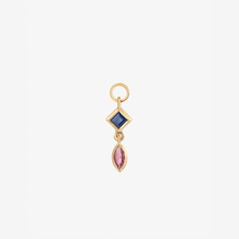 Load image into Gallery viewer, Charm piercing saphir Bleu saphir Rose Or 18 carats Sophie d'Agon Face