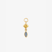 Load image into Gallery viewer, Charm piercing saphir jaune saphir bleu Or 18 carats Sophie d'Agon Face