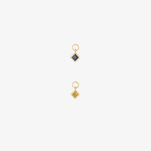 Load image into Gallery viewer, Charm piercing saphir bleu foncé saphir jaune Or 18 carats Sophie d'Agon Face