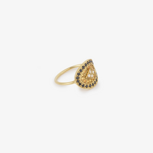 Load image into Gallery viewer, Bague Athéna 1 noire or jaune, saphirs et diamants profil