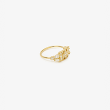Load image into Gallery viewer, Ava bague 2 diamant or jaune, diamants profil