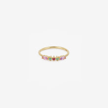 Load image into Gallery viewer, Bague Gaia 6 rouge or jaune, émeraudes, saphirs roses et rubis face