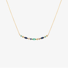 Load image into Gallery viewer, Gaia collier 1 vert, émeraudes, saphires, face