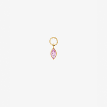 Load image into Gallery viewer, Charm piercing saphir rose Or 18 carats Sophie d'Agon face