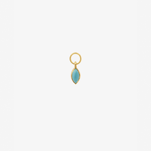 Load image into Gallery viewer, Charm piercing Turquoise Or 18 carats Sophie d'Agon face
