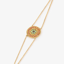 Load image into Gallery viewer, Bracelet yellowstone 1 cognac, emeraude verte, saphir coganc, saphir jaune, saphir bleu, Sophie d'Agon Joaillerie Paris