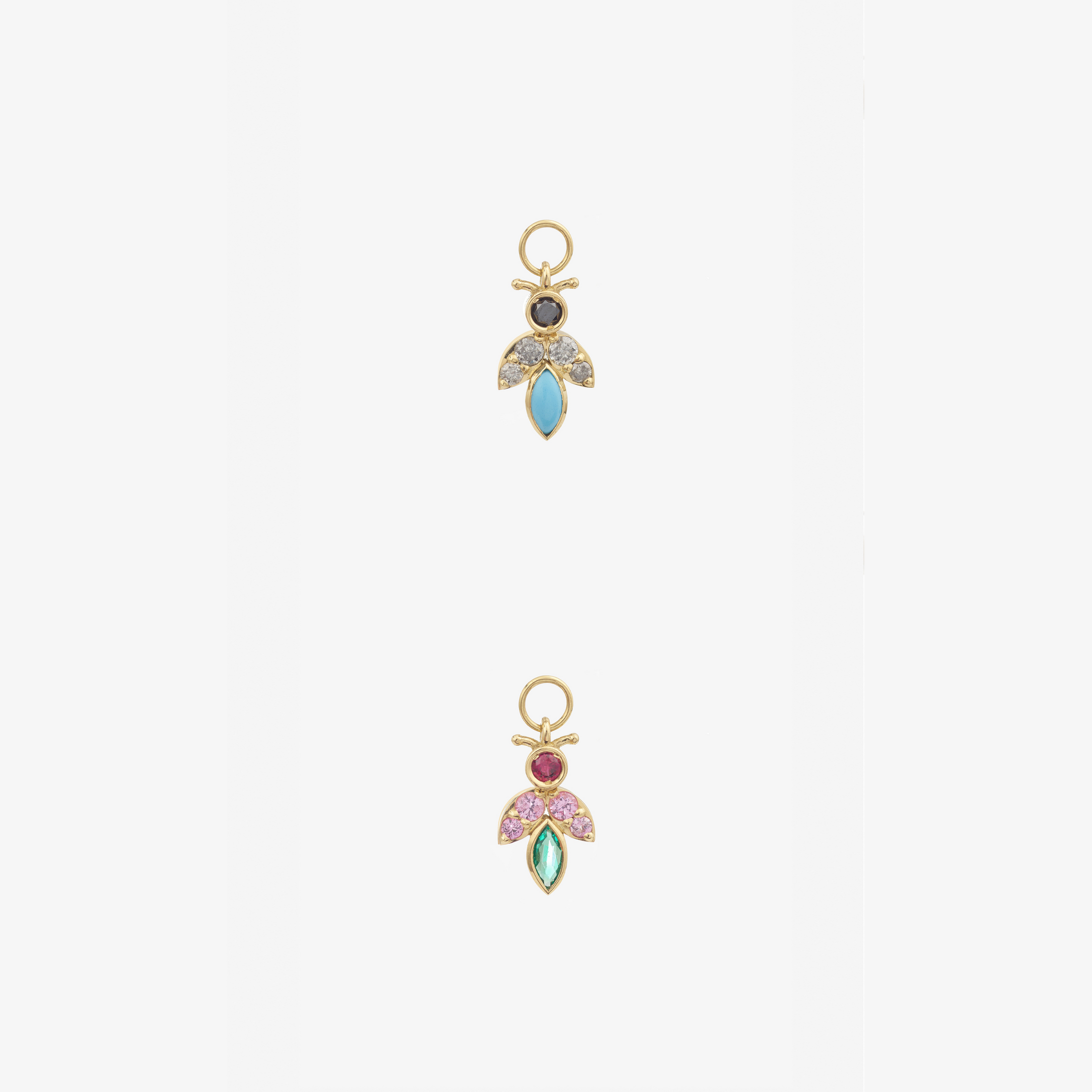 Charms Mini boucle d'oreilles Luciole or jaune 18 carats face