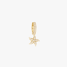 Load image into Gallery viewer, Créoles Etoile de mer Full Diamond, or jaune 18 carats, diamants blancs, face
