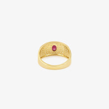 Load image into Gallery viewer, Ani Bague 4 Blush, or jaune 18 carats, saphirs, diamants blancs, spinelle, dos
