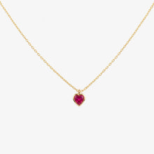 Load image into Gallery viewer, Maxi Coeur Collier 1 Rouge, or jaune 18 carats, rubis, face
