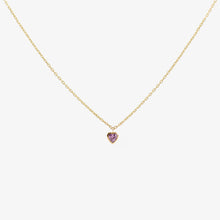 Load image into Gallery viewer, Petit Coeur collier 1 saphir or jaune 18 carats Sophie d'Agon 
