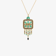 Load image into Gallery viewer, Collier Rita 2 Vert or 18k émeraude, émail, saphir, diamants Face
